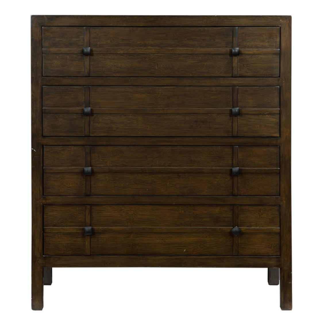 A pair of Crate & Barrel bamboo high chest of drawers designed by Maria Yee (1 of 7)