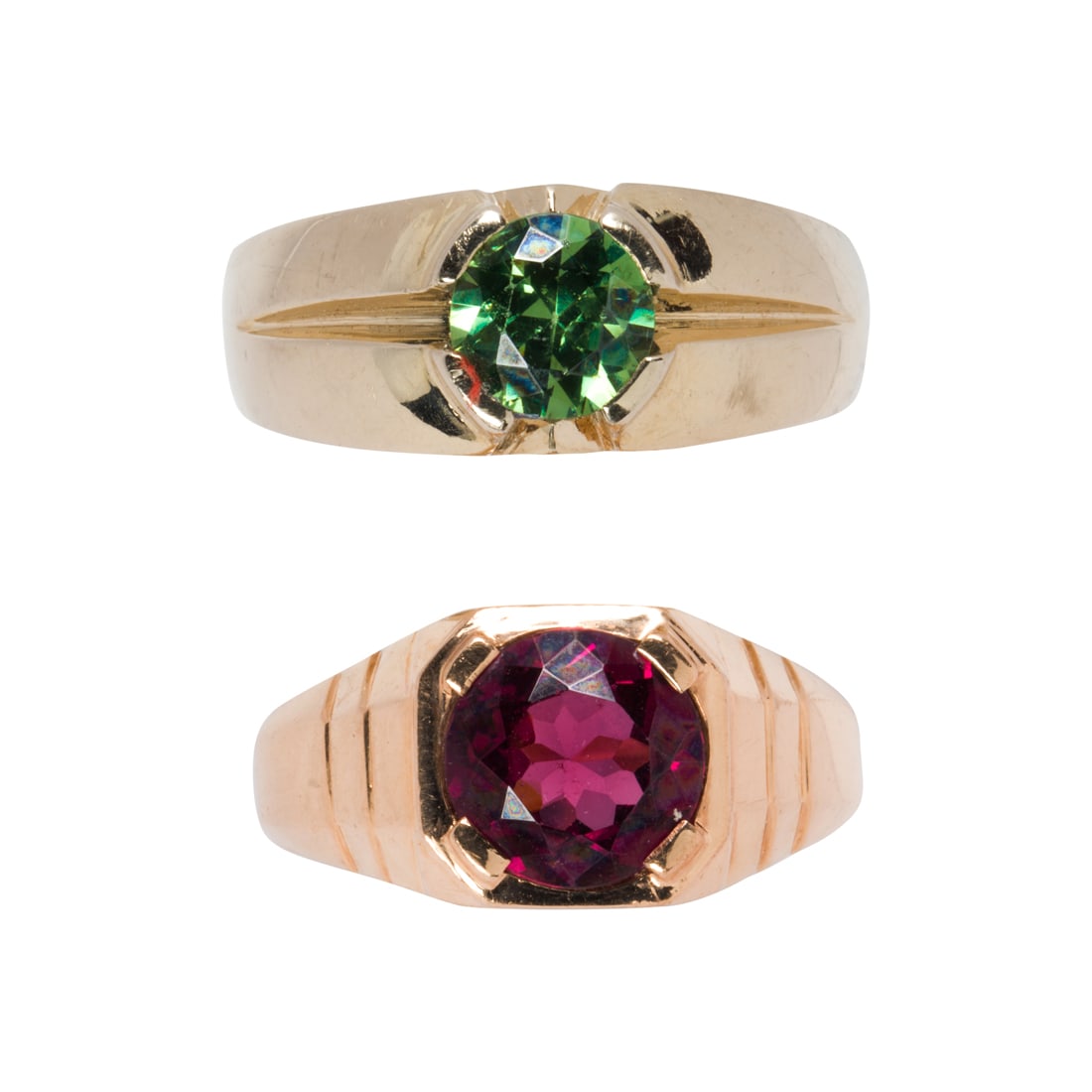 Two gemstone and gold rings (1 of 2)
