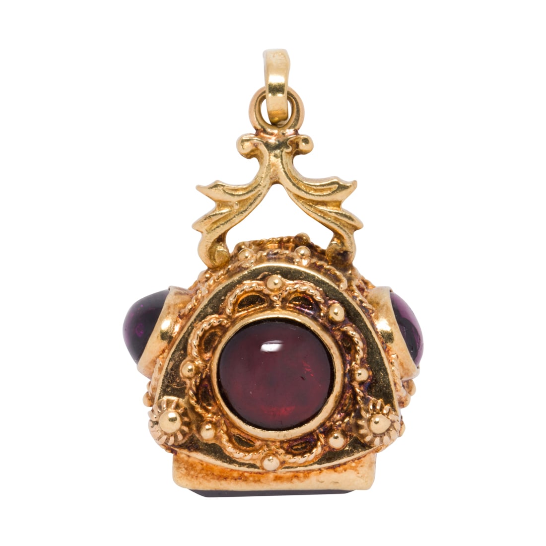 A garnet and 18k gold pendant charm (1 of 1)