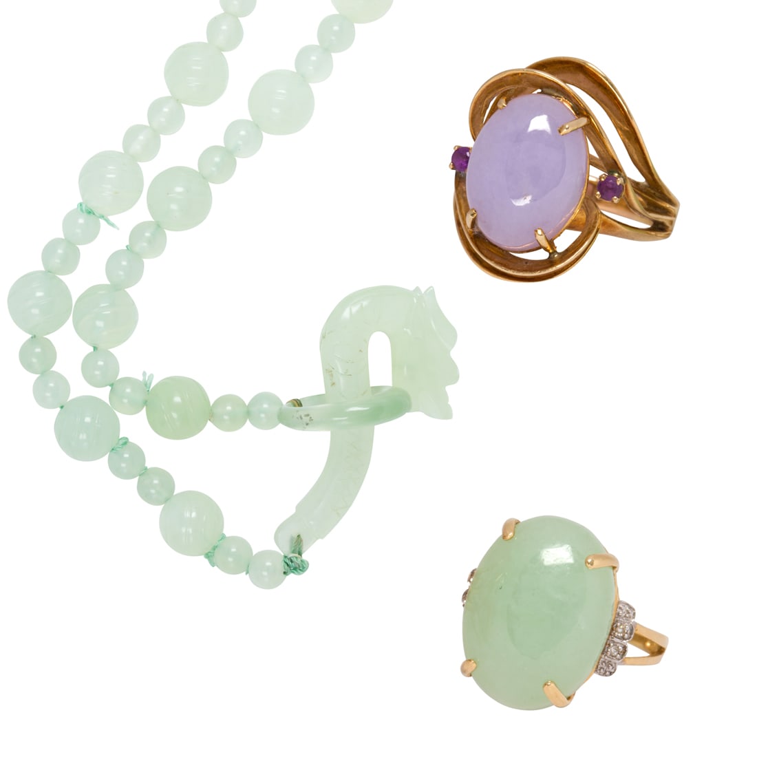 A group of hardstone and 14k gold jewelry (1 of 3)