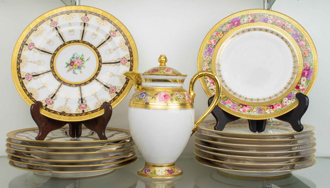 A Collection of Limoges porcelain including examples painted by Mireille (1 of 8)