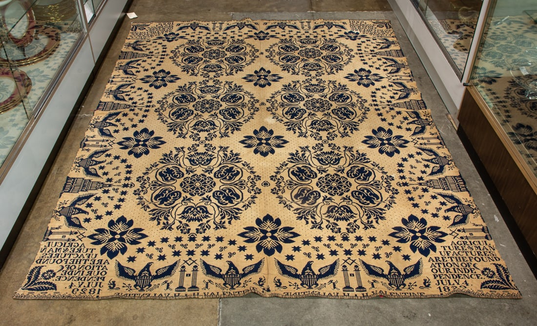An American jacquard coverlet: Agriculture & Manufacture are the Foundation of our Independence (1 of 1)