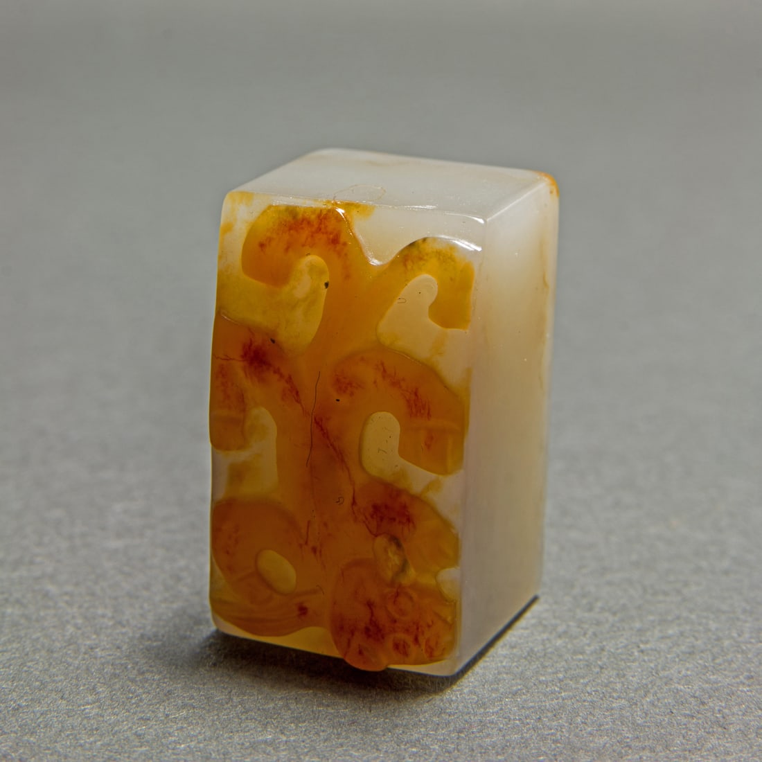 Chinese white and russet jade seal (1 of 2)