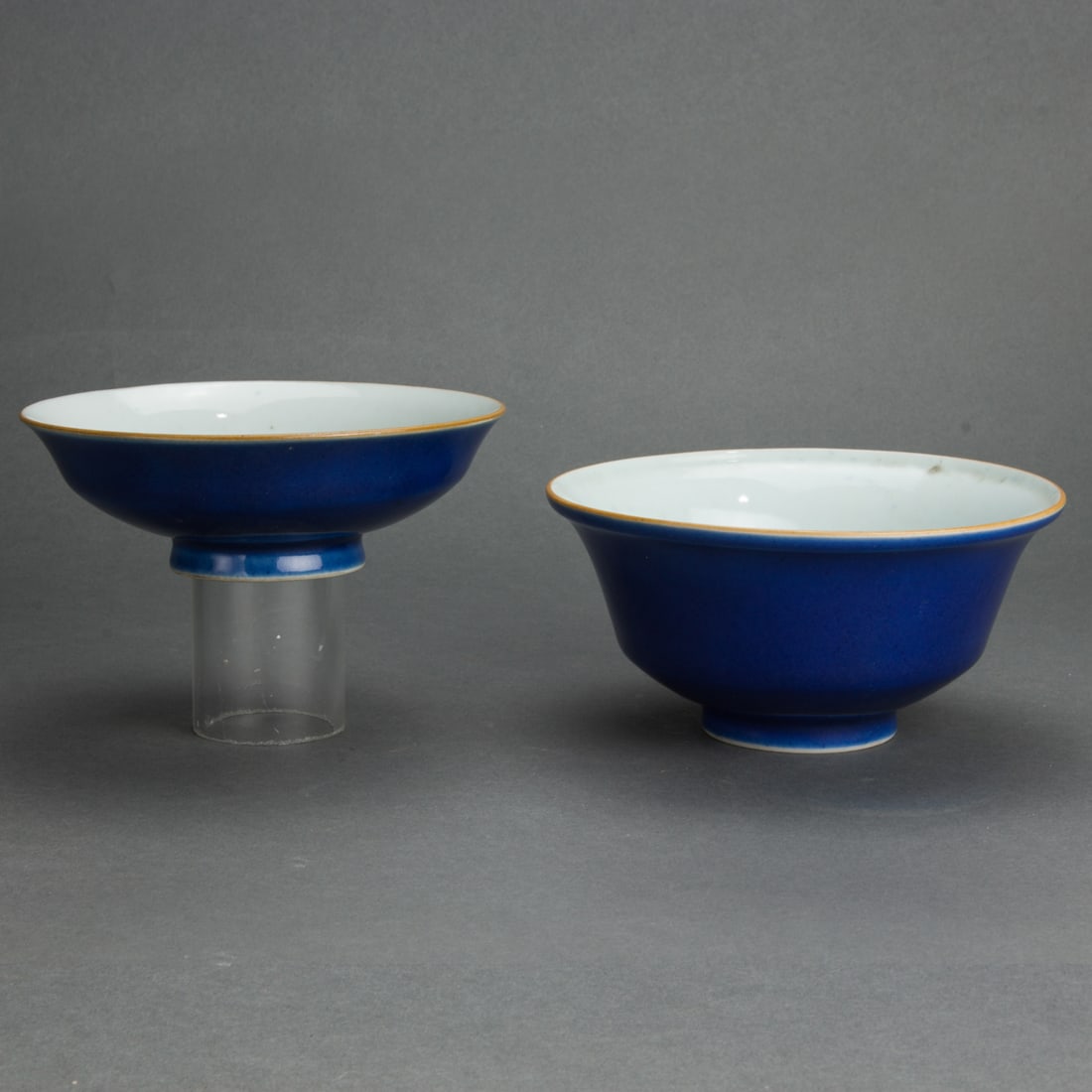 Chinese blue glazed lidded bowl (1 of 2)