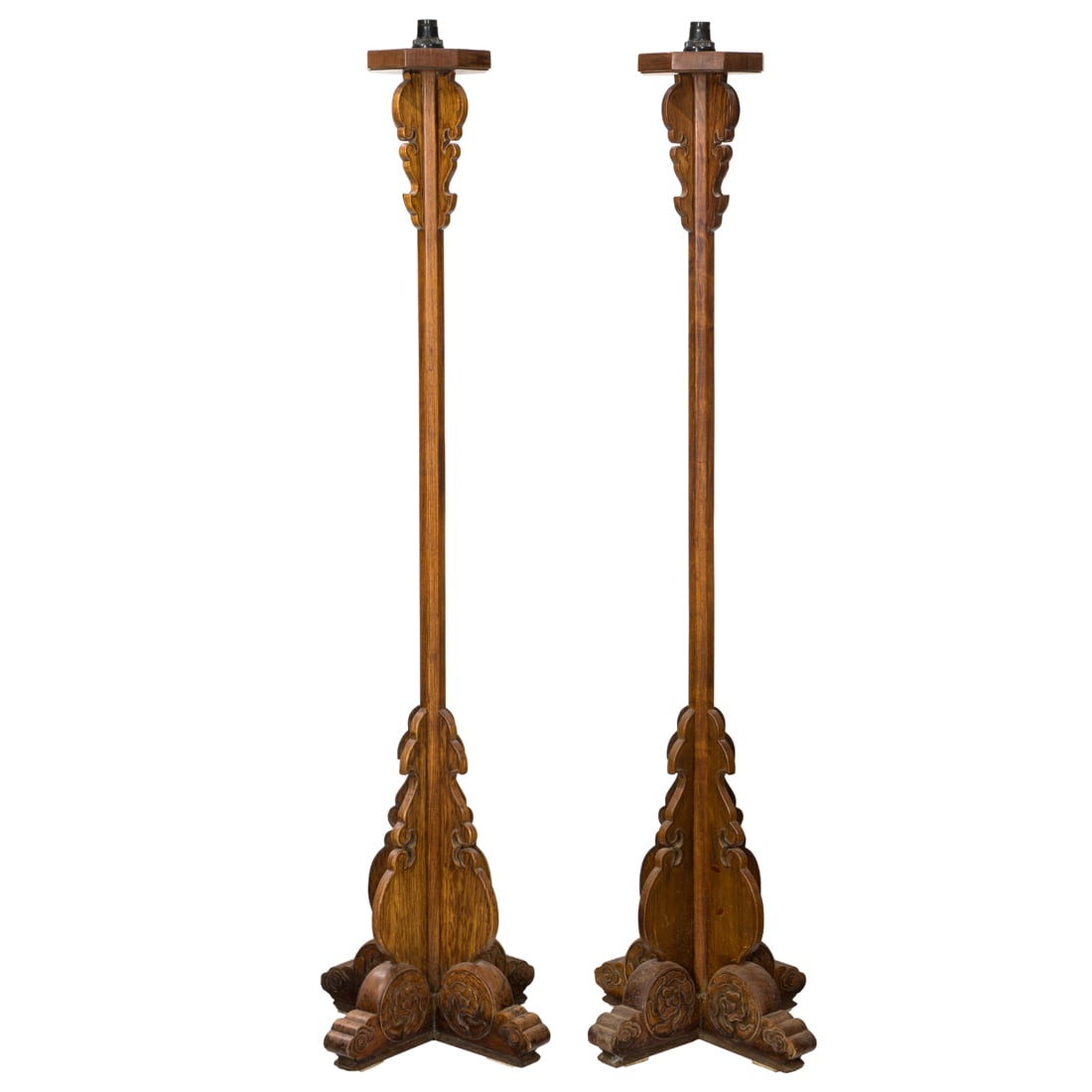 Pair of Chinese Ming style huanghuali lamp stands (1 of 2)