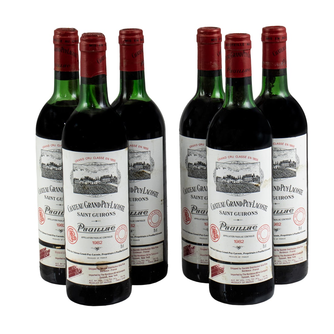 1982 Chateau Grand-Puy-Lacoste: (lot of 6)6 bottles (750 ml), 1982 Chateau Grand-Puy-Lacoste Saint Guirons, Pauillac (Bordeaux)
