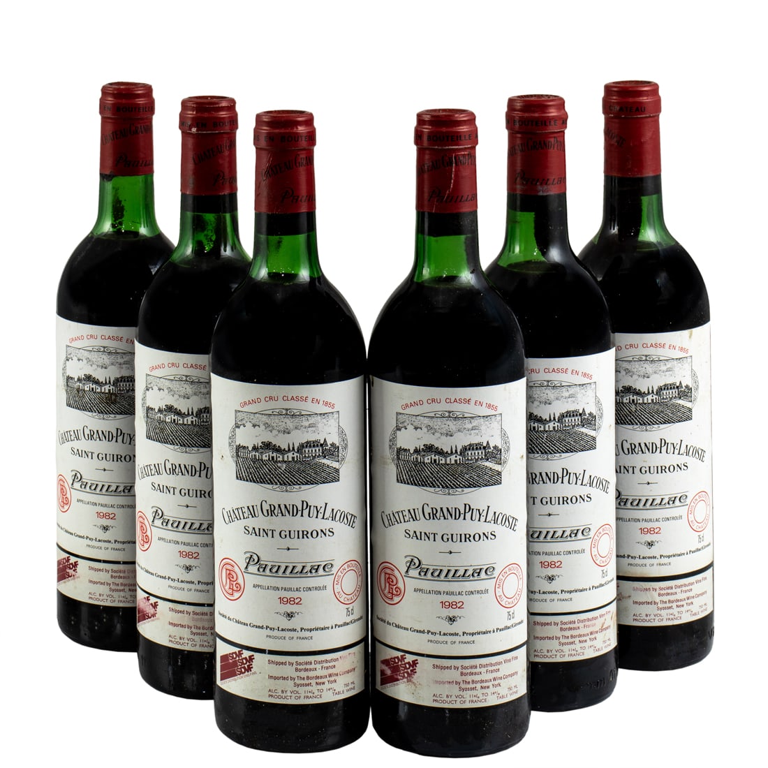 1982 Chateau Grand-Puy-Lacoste: (lot of 6)6 bottles (750 ml), 1982 Chateau Grand-Puy-Lacoste Saint Guirons, Pauillac (Bordeaux)