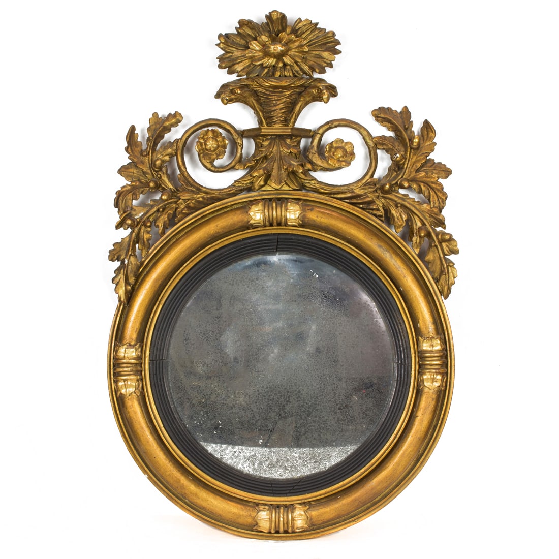 A Neoclassical giltwood convex mirror, 19th century (1 of 2)