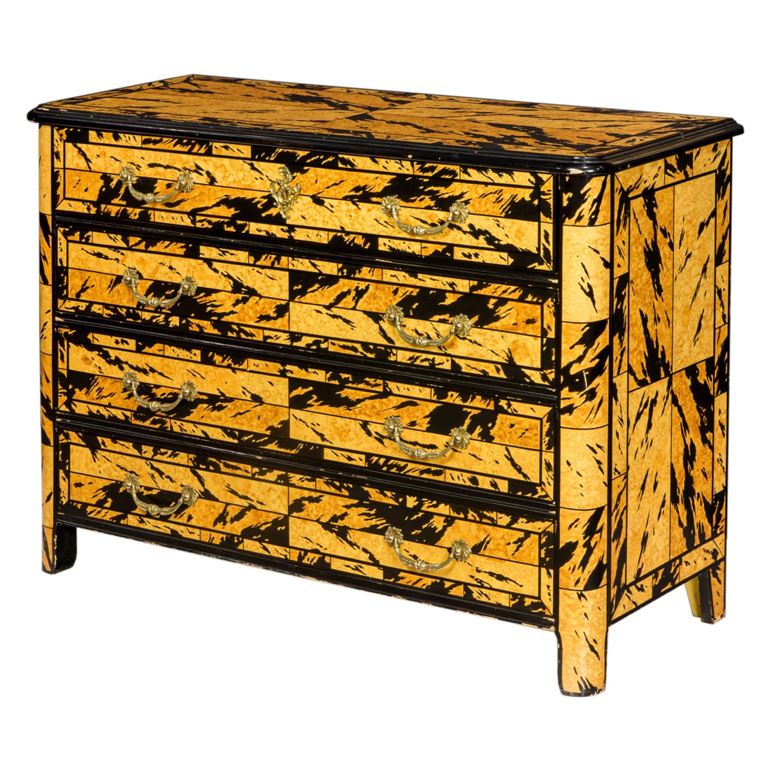 A Baker Collection faux tortoise shell painted commode (1 of 3)