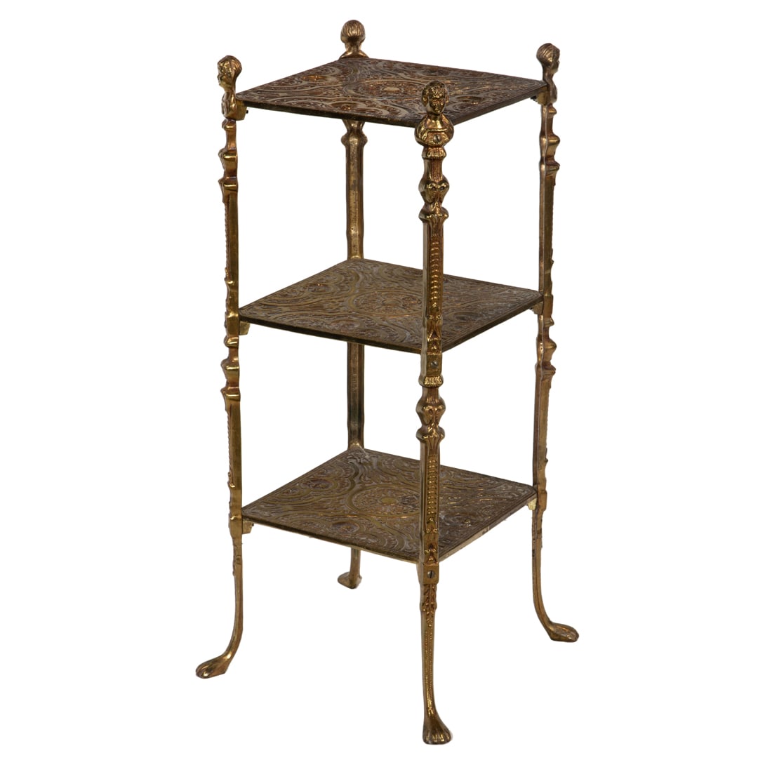 A Renaissance style gilt metal three-tier etagere (1 of 3)