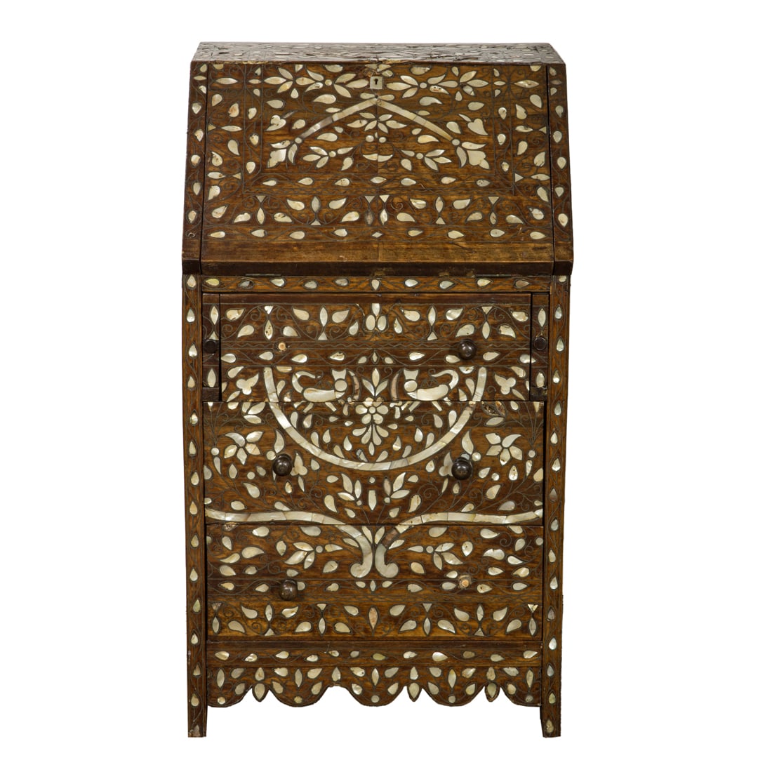A dimunituve Moroccan mother of pearl inlaid writing desk (1 of 3)