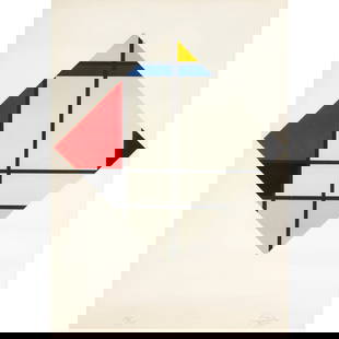 Print, Cesar Domela: Cesar Domela (Dutch, 1900-1992), "Composition Plastique 5M," 1926/1970, screenprint, pencil signed and dated lower right, edition 141/175, sight: 28.75"h x 20"w, overall (with frame): 36"h x 26.5"w