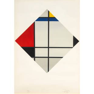 Print, Cesar Domela: Cesar Domela (Dutch, 1900-1992), "Composition Plastique 5M," 1926/1970, screenprint, pencil signed and dated lower right, edition 141/175, sight: 28.75"h x 20"w, overall (with frame): 36"h x 26.5"w