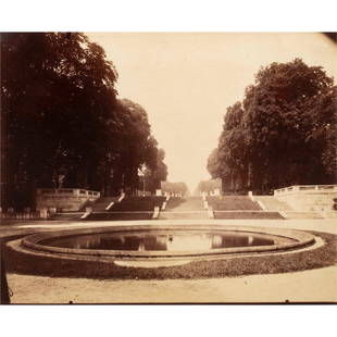 Photograph, Eugene Atget: Eugene Atget (French, 1857-1927), "Terrace Staircase, Parc St. Cloud," 1904, vintage albumen print or printing-out-paper print, titled in pencil in artist's hand verso, inscribed "negative #6499" in p