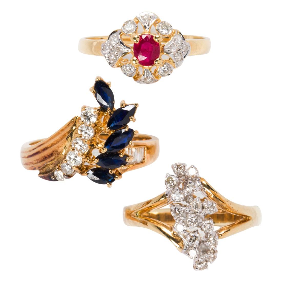 A group of gemstone and gold rings (1 of 2)
