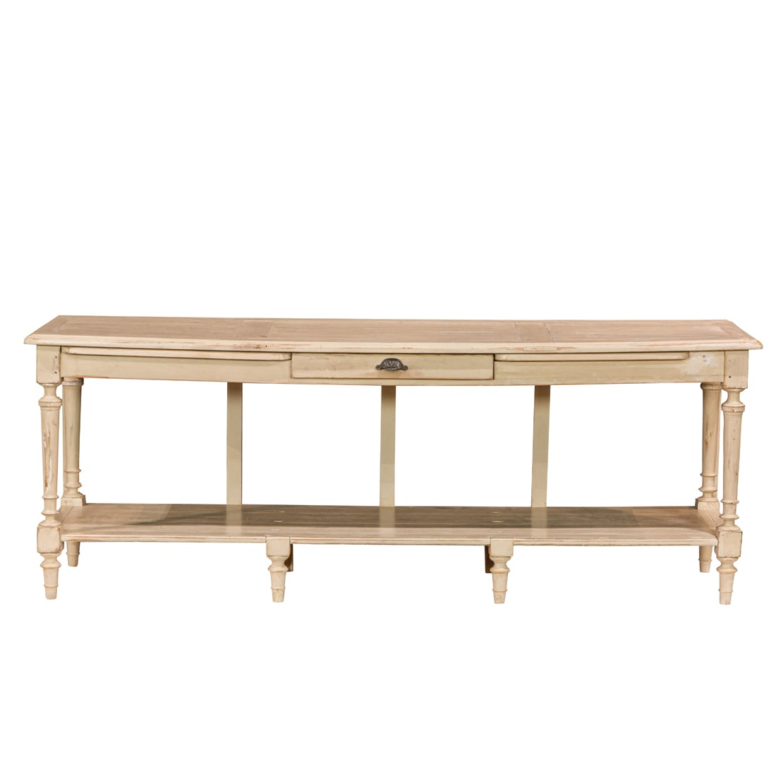 A Provincial style cream painted console table (1 of 3)