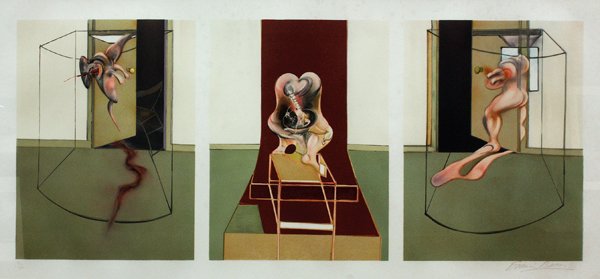 Lithograph, Francis Bacon, Orestia: Framed lithograph, ''Orestia of Aeschylus,'' 1981, by Francis Bacon (British/Irish, 1909-1992), pencil signed lower right, pencil numbered edition of 150 lower left, printed by Imprimes par Arts Litho