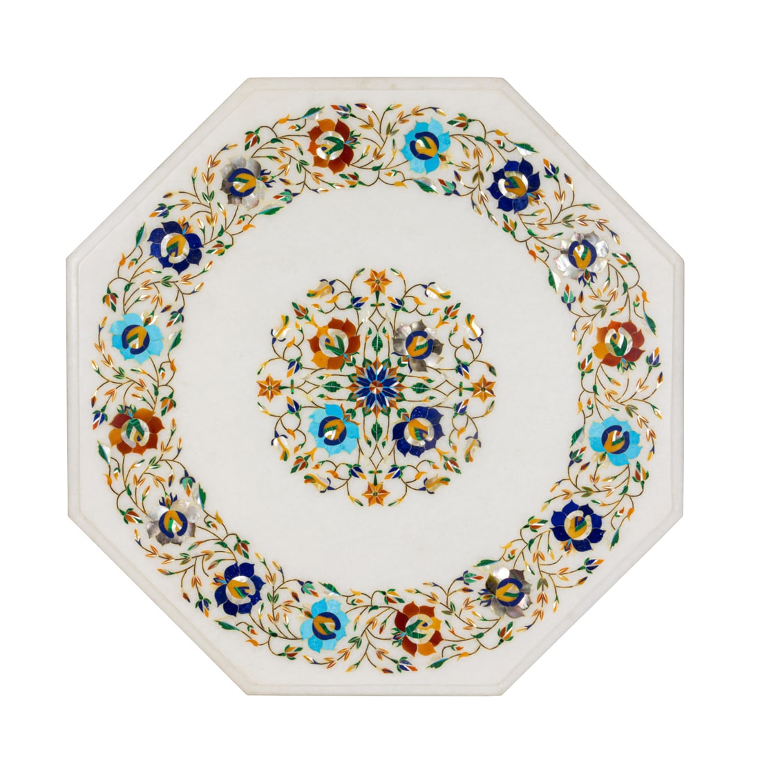 An Indian Agra pietra dura marble table top (1 of 2)