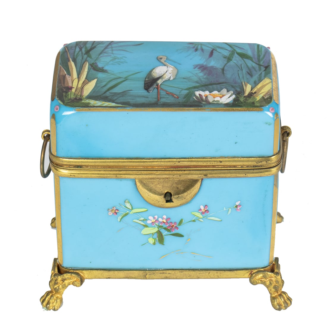A French enameled blue opaline glass box (1 of 5)