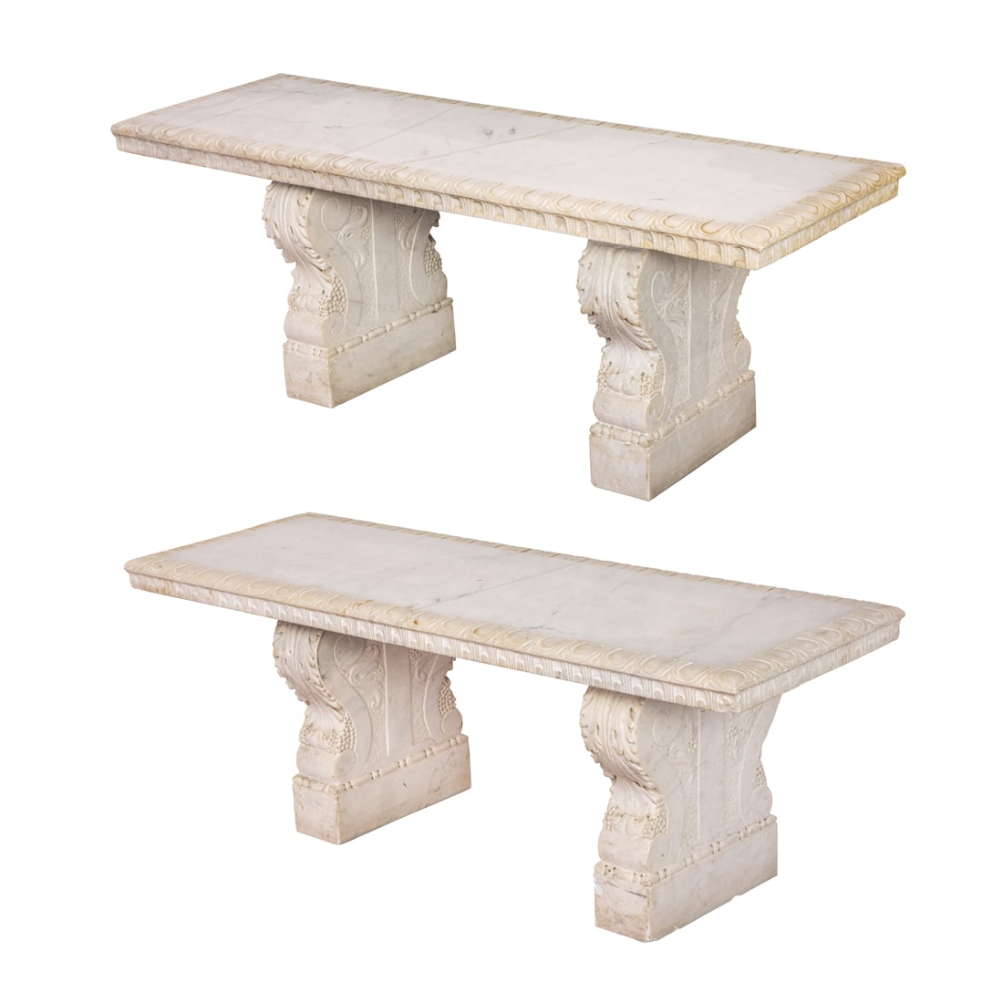 A pair of Italian Renaissance marble benches, early 20th century (1 of 3)