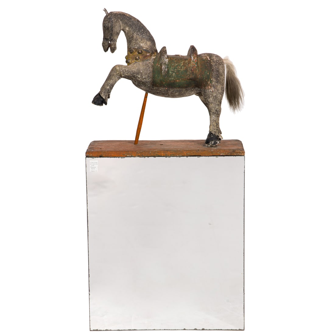 A Spanish Colonial carved wood and gesso sculpture of a horse (1 of 2)