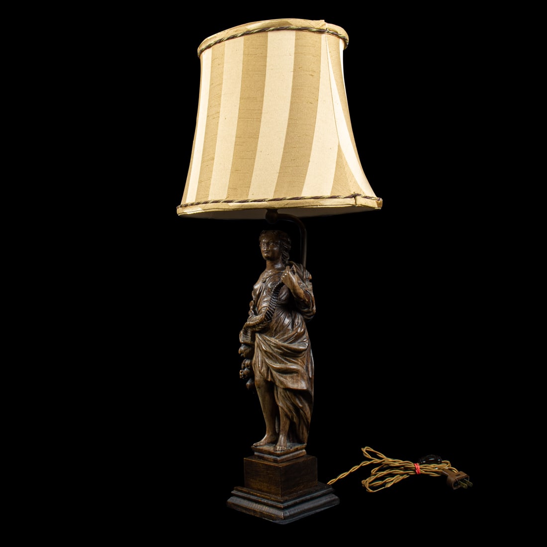 A Continental Baroque carved hardwood figure of a goddess (1 of 6)