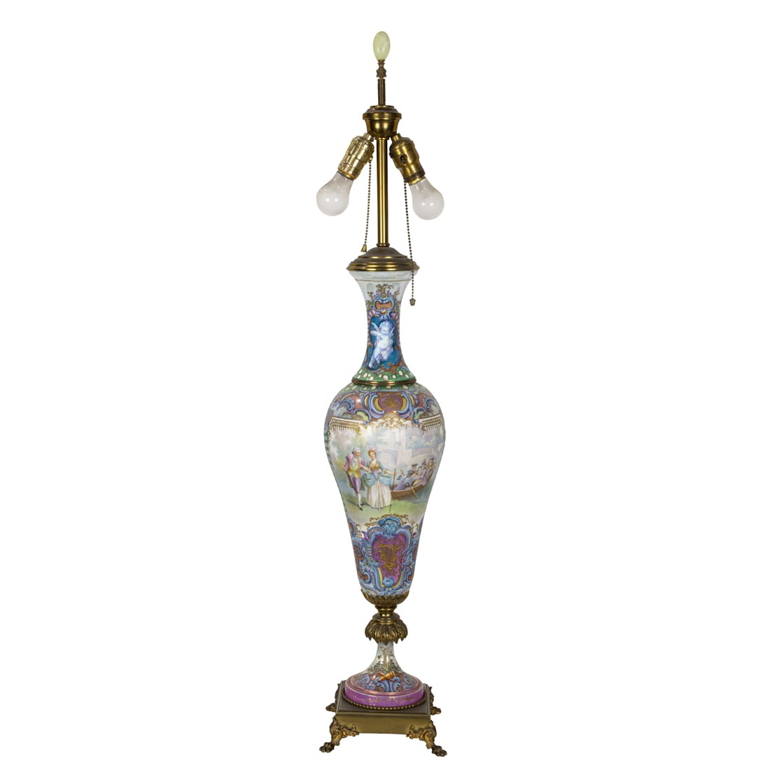 A Sevres style luster porcelain table lamp (1 of 2)