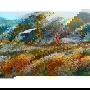 Painting, Ben Abril: Ben Abril (American, 1923-1995), "In Soledad Canyon," oil on canvas, signed lower left, signed and titled verso, canvas: 18"h x 24"w, overall (with frame): 23"h x 29"w