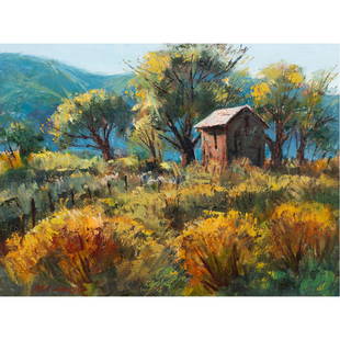 Painting, Ben Abril: Ben Abril (American, 1923-1995), "In Soledad Canyon," oil on canvas, signed lower left, signed and titled verso, canvas: 18"h x 24"w, overall (with frame): 23"h x 29"w