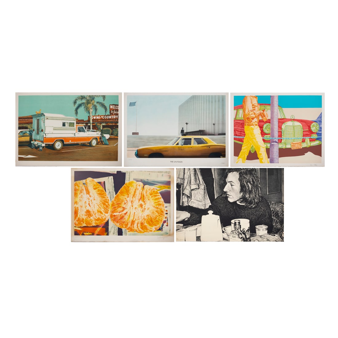 Print Portfolio, Documenta: The Super Realists: (lot of 5) "Documenta: The Super Realists," 1972, five (5) from the portfolio of ten (10) lithographs in colors, including works by Paul Staiger, Don Eddy, Ben Schonzeit, Ralph Goings, and Franz Gerts