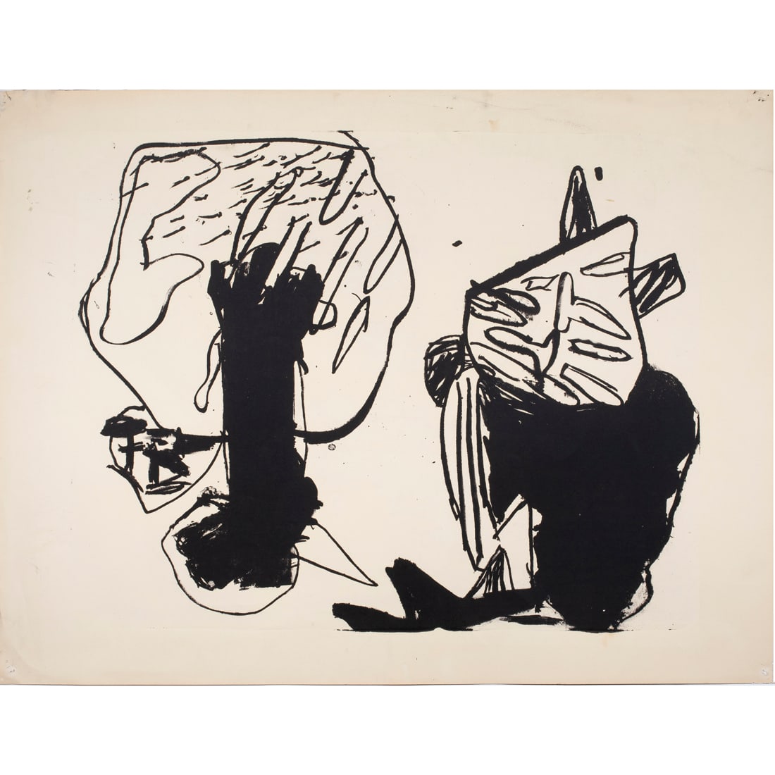 Print, Judith Linhares: Judith Linhares (American, b. 1940), Untitled, 1963, lithograph, unsigned, sheet (unframed): 20"h x 26"w. Provenance: Likely a gift from the artist; Property from the estate of artist Robert Bechtle a