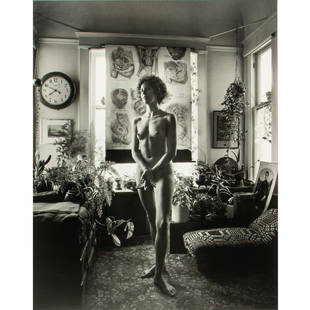 Photograph, Jack Welpott: Jack Welpott (American, 1923-2007), "Linda Connor," 1975, gelatin silver print, pencil signed, titled, and dated below image, image: 11.5"h x 9"w, sheet: 14"h x 11"w, overall (with mat): 20"h x 16"w.