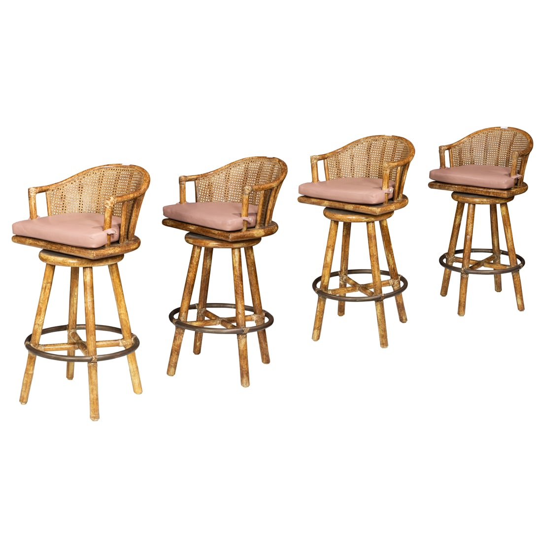 A suite of four vintage McGuire barstools (1 of 5)