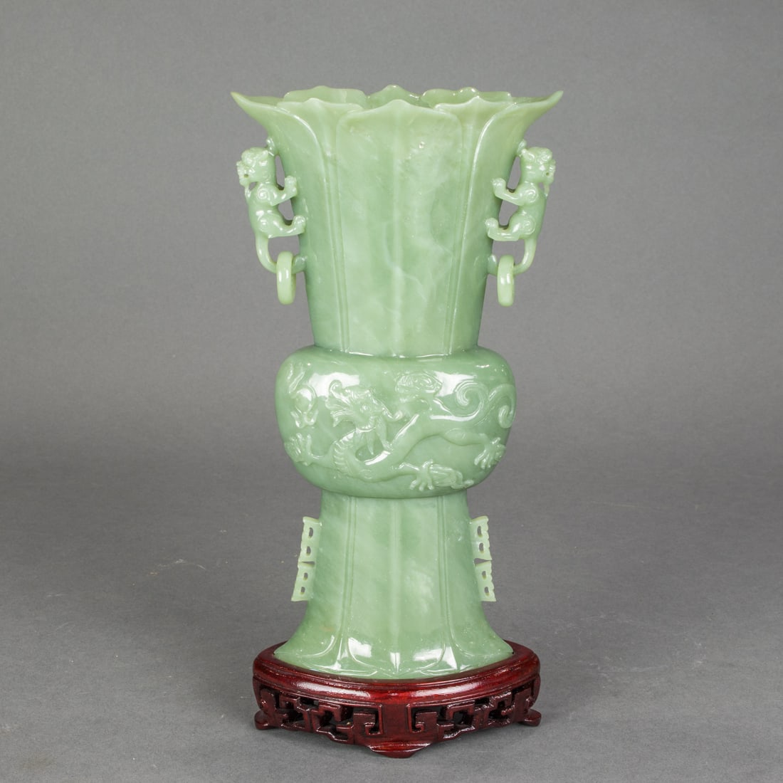 Chinese Mughal style celadon jade vase (1 of 3)