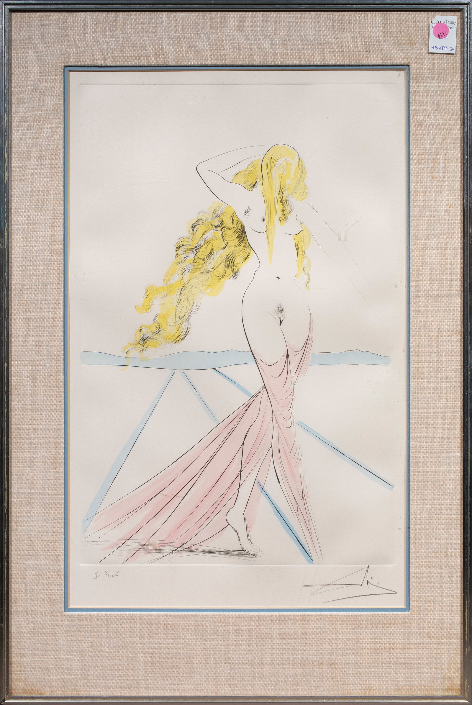 Print, After Salvador Dali: After Salvador Dali (Spanish, 1904-1989), "Venus," etching with aquatint, bears signature lower right, edition 13/125, overall (with frame): 33.5"h x 22.25"w