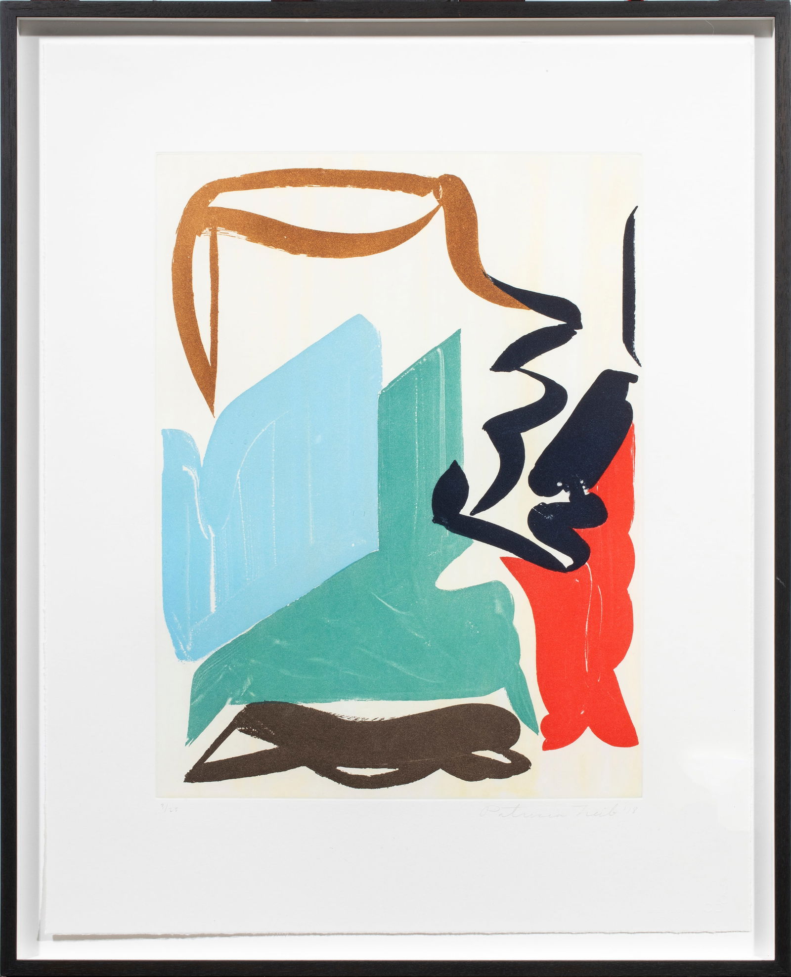 Print, Patricia Treib: Patricia Treib (American, b. 1979), "Straps," 2018, color sugar lift, soap ground and spit bite aquatint, pencil signed and dated lower right, Crown Point Press blind stamp lower right, edition 3/25,