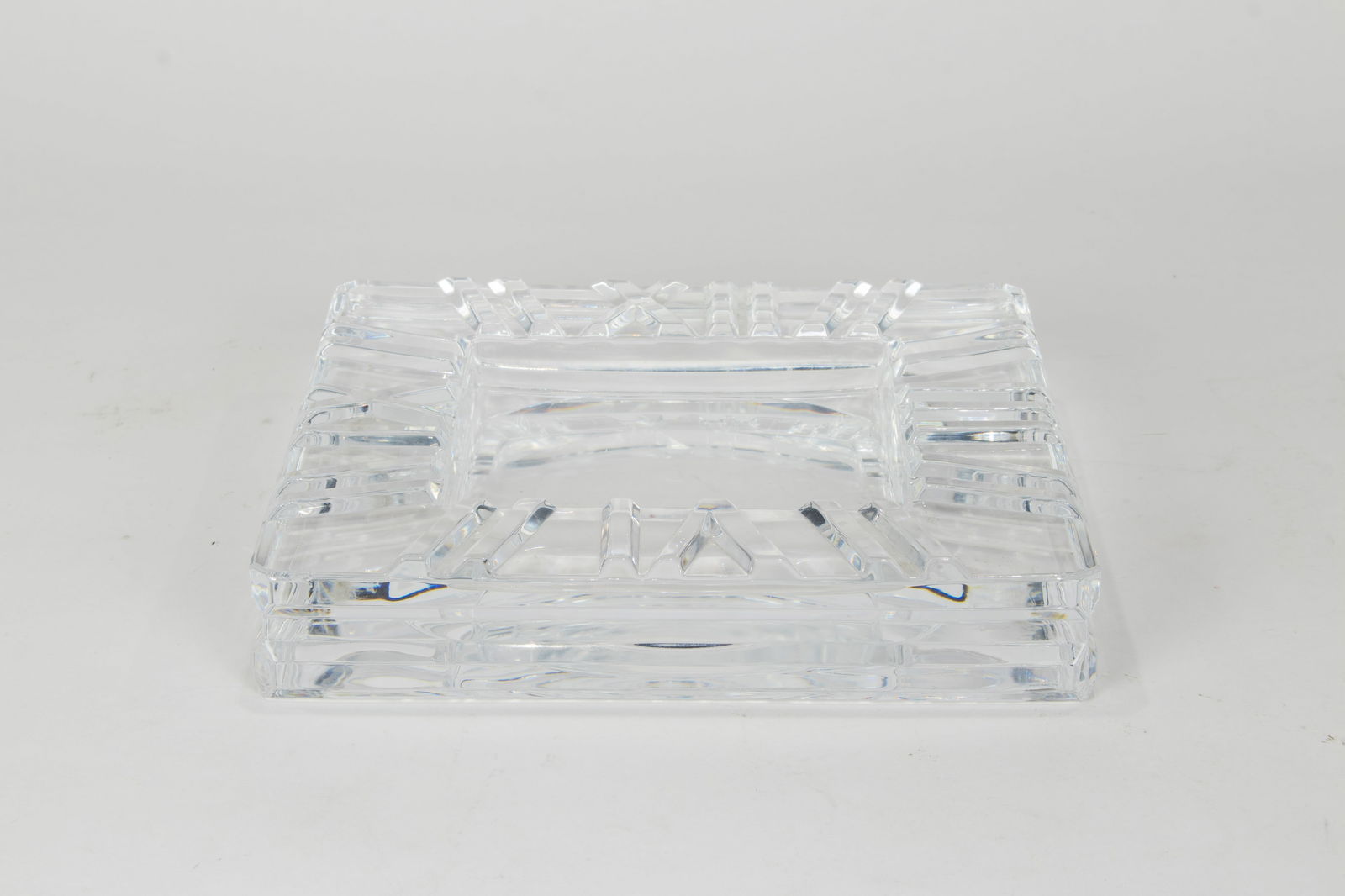 A Tiffany & Co glass cigar ashtray in the Atlas pattern with original box (1 of 2)