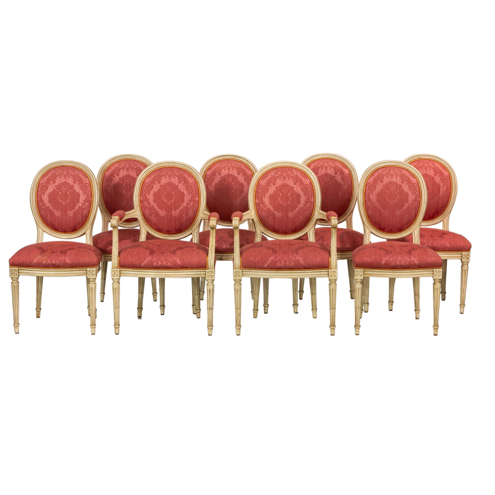 A suite of eight Louis XVI style balloon back dining chairs (1 of 3)