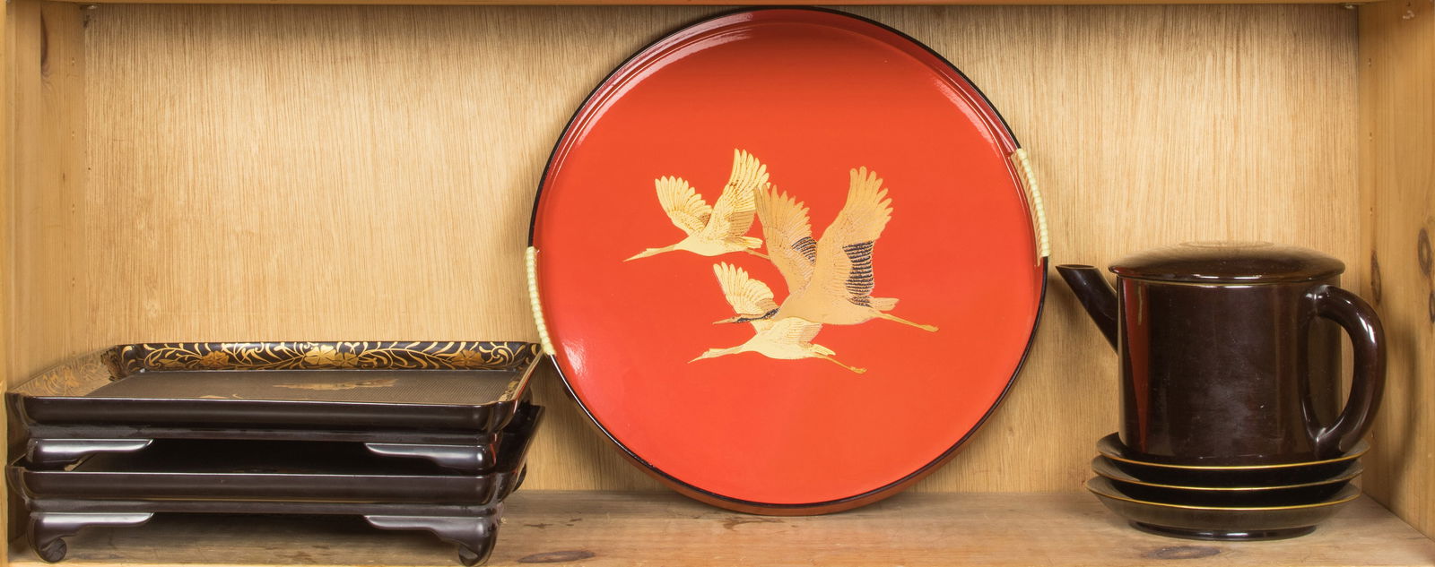 Shelf of Japanese lacquer ware (1 of 1)