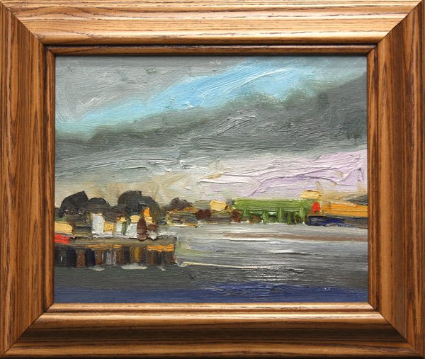 Painting, Lundy Siegrist, Untitled #116: Framed oil on canvas, ''Untitled #116'', by Lundy Siegriest (Californian, 1925-1985), unsigned, titled verso, canvas: 8''h x 10''w. Note: from collection of Geraldine Politeau (wife of the artist)