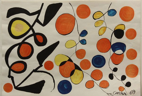 Prints, After Calder, Neiman, Bragg: (lot of 3) Unframed prints including: ''Portrait of a Lion'', by LeRoy Neiman, signed by the artist lower right; Composition, after Alexander Calder, plate signed; and ''May it Please the Court'', by