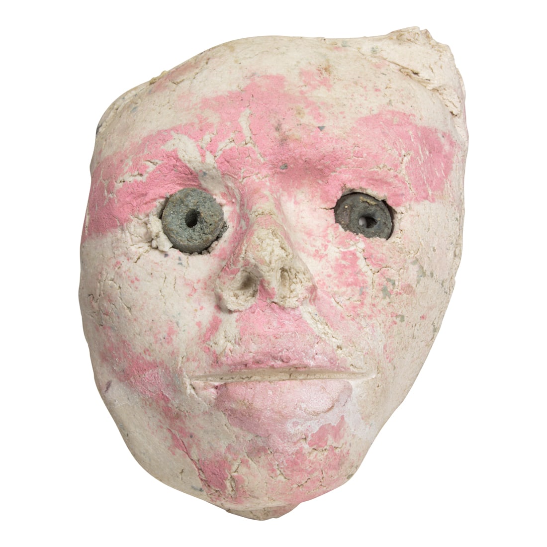 Mask, Stephen de Staebler: Stephen de Staebler (American, 1933-2011), "Tom Kitten Face," painted clay mask, signed indistinctly on chin, overall: 7.75"h x 6"w x 4"d. Provenance: The Collector's Gallery, Oakland Museum (Oakland,