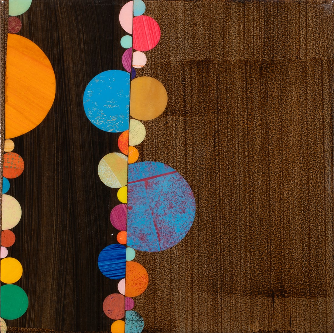 Mixed Media, Rex Ray: Rex Ray (American, 1956-2015), Untitled, 2006, mixed media collage with resin on panel, signed and dated on artist studio label verso, panel (unframed): 16"h x 16"w