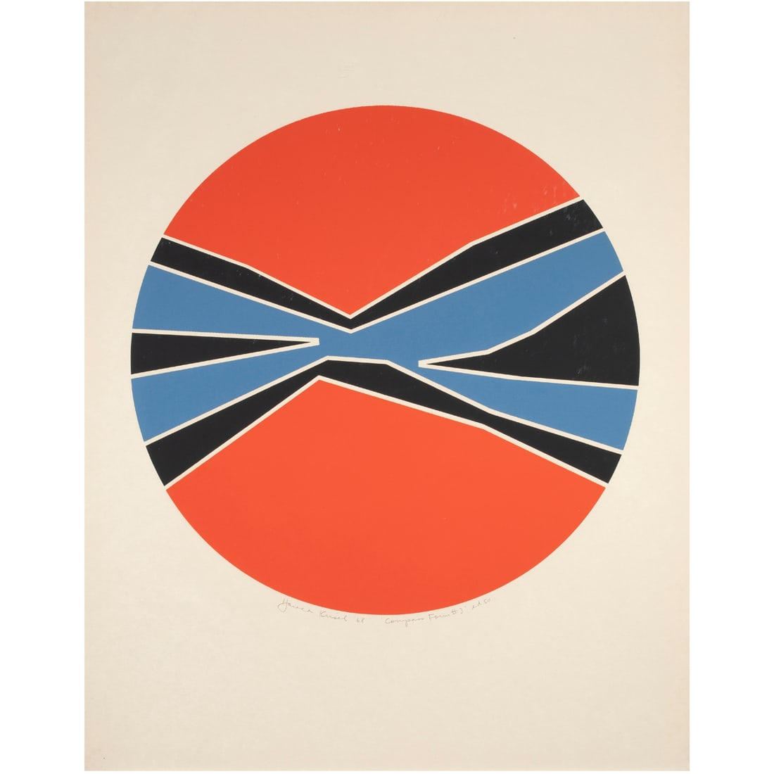Print, Harold Krisel: Harold Krisel (American, 1920-1995), "Compass Form #3," 1968, screenprint, signed, titled, and dated lower center, edition of 50, sheet: 23.75"h x 18.75"w, overall (with frame): 24.5"h x 19.5"w