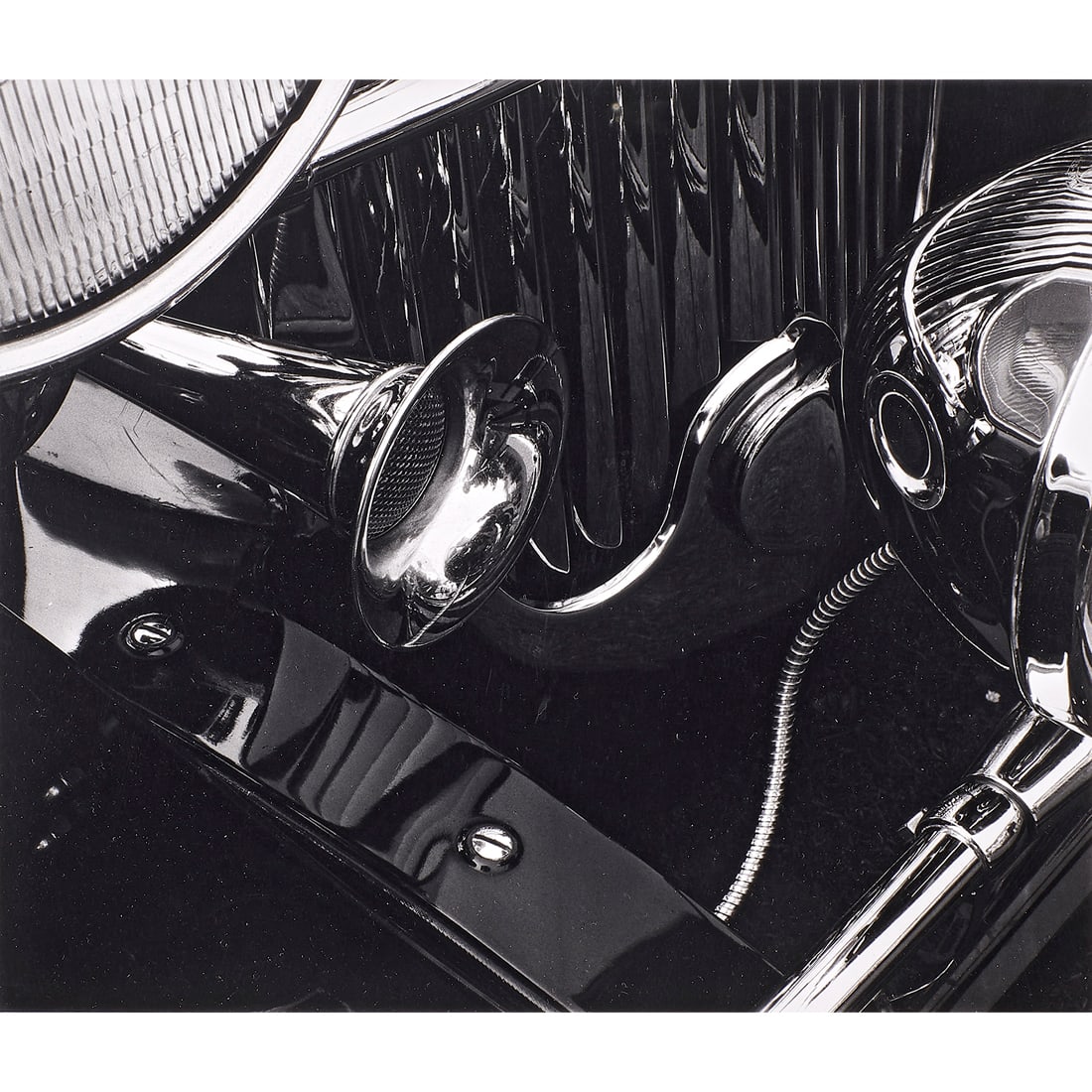 Photograph, Brett Weston: Brett Weston (American, 1911-1993), Abstraction (Car Reflections), gelatin silver print, pencil signed lower right, gallery label (Photography West Gallery, Carmel, CA) affixed verso, image/sheet: 10.