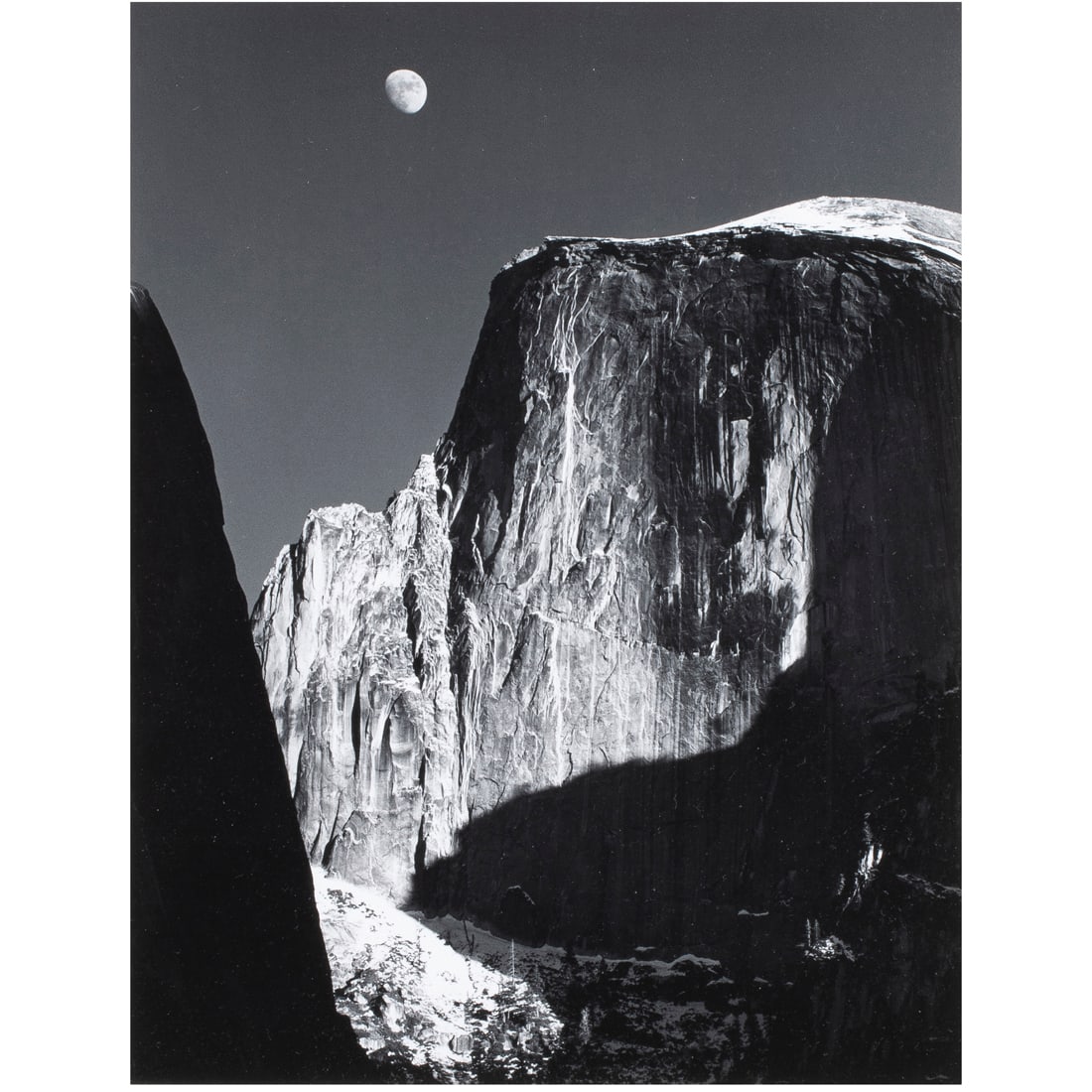 Photograph, Ansel Adams: Ansel Adams (American, 1902-1984), "Moon and Half Dome, Yosemite National Park, California," gelatin silver print, later printing by Alan Ross, "Special Edition Photographs of Yosemite by Ansel Adams"