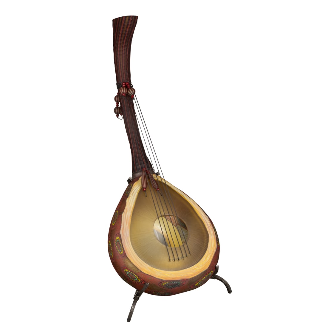 Sculpture, Davide Salvadore: Davide Salvadore (Italian, b. 1956), "Chitimara 2," Murrini glass sculpture with fiber, signed top of neck, overall: 29.5"h x 12.5"w x 16"d. Provenance: Habatat Galleries, Royal Oak, MI, 2009.