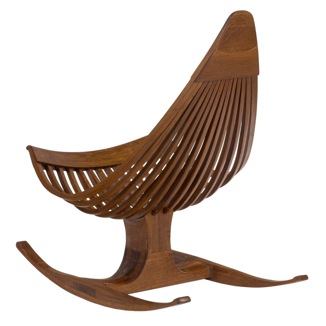 Edward Livingston, Rocking Chair: Edward Livingston, rocking chair USA, 1972, teak, 40"h x 27.5"w x 38.5"d. Provenance: Commissioned and purchased through Sterling Associates in Palo Alto (original receipt available)