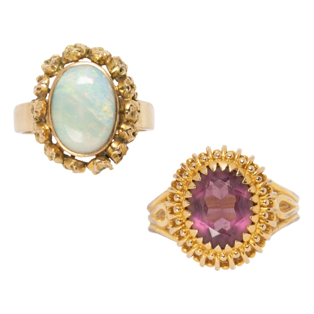Two gemstone and 14k gold rings (1 of 2)