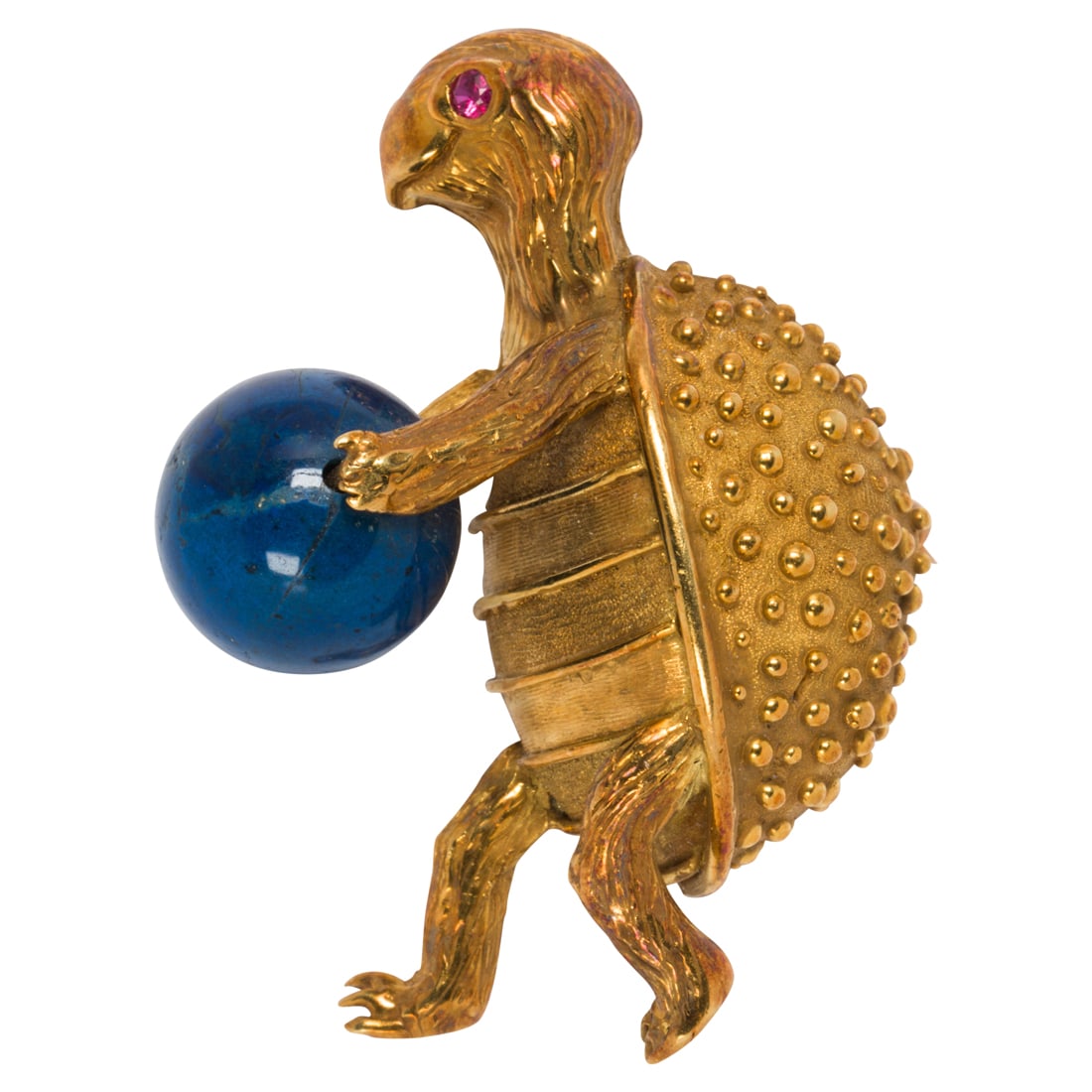 Erwin Pearl, A gemstone and 18k gold turtle brooch (1 of 1)